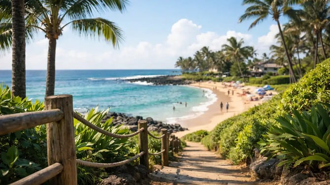Walk to Poipu Beach